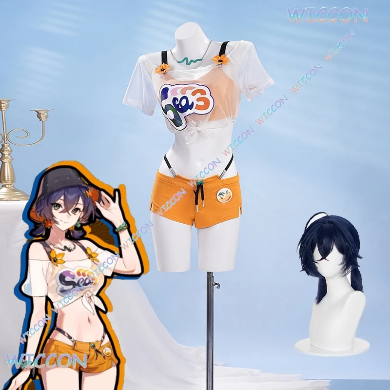 [OHaYoCos] peluca de disfraz de Cosplay deMC Belle, traje de playa Zenless Zone Zero, ropa de juego de verano, uniforme, traje de Halloween ZZZ R