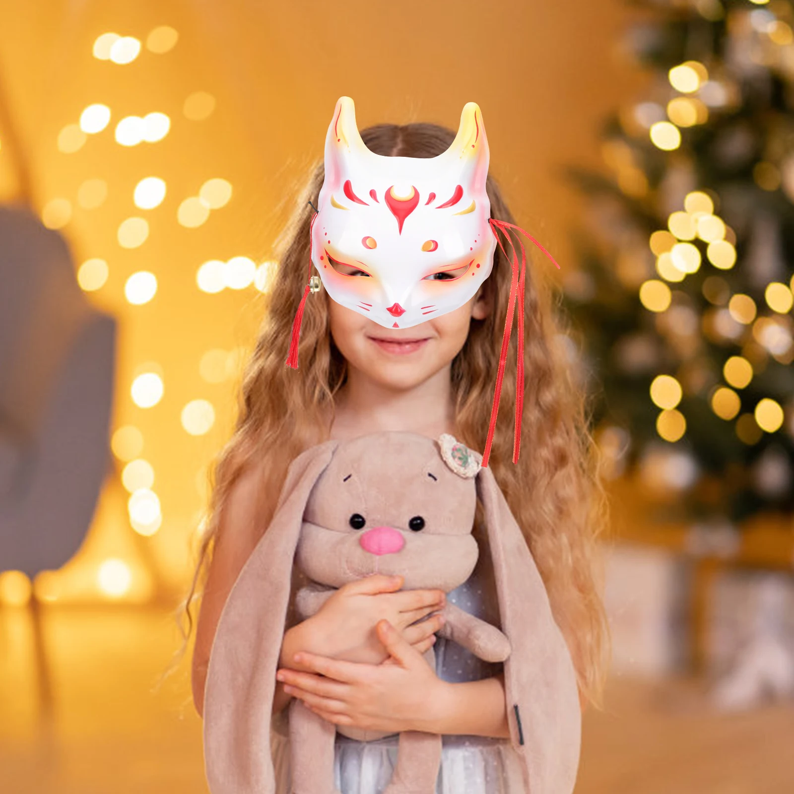 

2 Pcs Fox style Mask Halloween Costume Masks PVC Lightweight Comfortable Novel Design Masquerade Carnival Cosplay