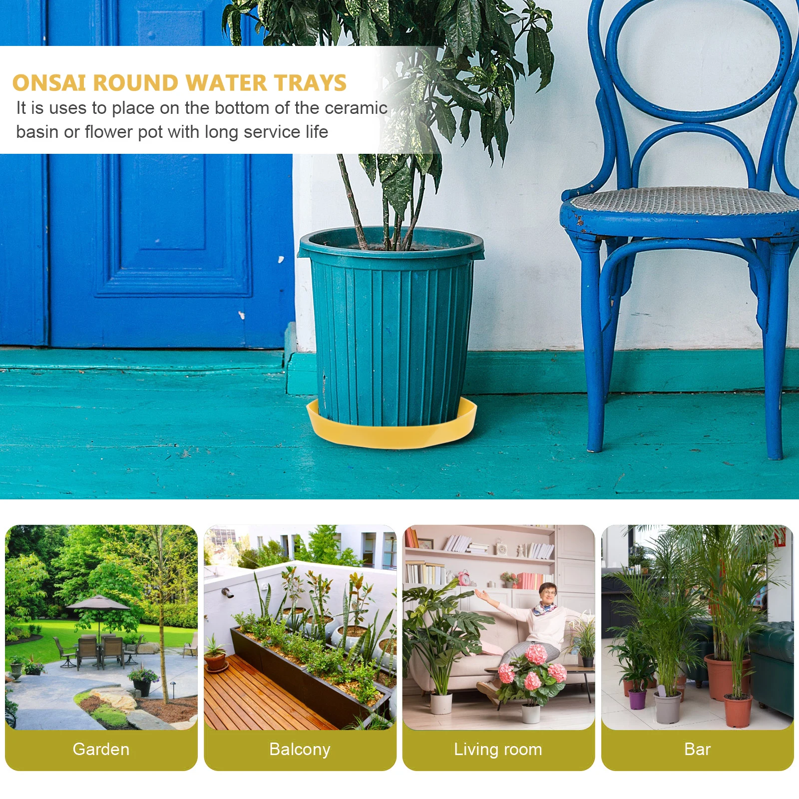 

5pcs Flowerpot Trays Bonsai Water Base Gardening Pot Holders Round Drainage Plates Resin Plant Saucers Indoor Outdoor