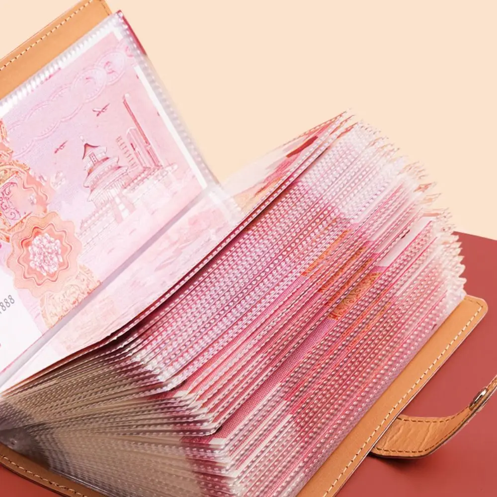 PU Leather Saving Money Binder Good Luck Refillable Budget Binder Savings Handbook Storage Wallet Account Book