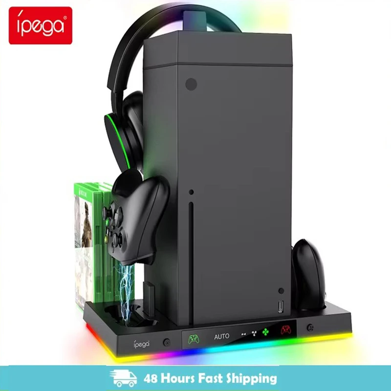 Ipega PG-XBX024S Charging Station with Top Cooling Fan Dual Controllers Charger RGB Stand Base Cooler For Xbox Series X NEW