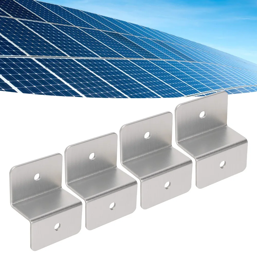 4 Sets Nuts and Bolts Included Solar Panel Z Brackets Durable Easy Install Panel Mounting Bracket Z Bracket Mounts For Yachts