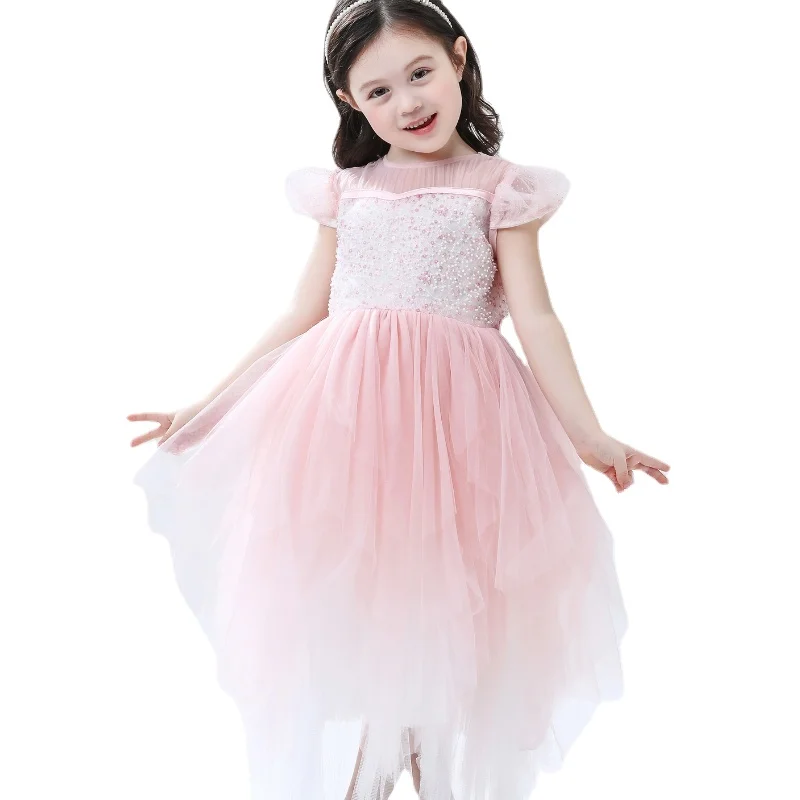 

Christening Baby Girl Dresses Clothes Pink Lace Sequin Tulle Princess Dress Party Wedding Baptism 1st Birthday Vestido CC141