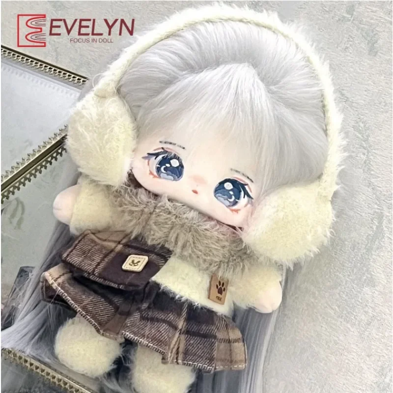 Evelyn 20cm Cotton Doll Lovely Princess Skirt Outfit Plush Doll Clothes Scarf Earmuffs Socks  Birthday Gift