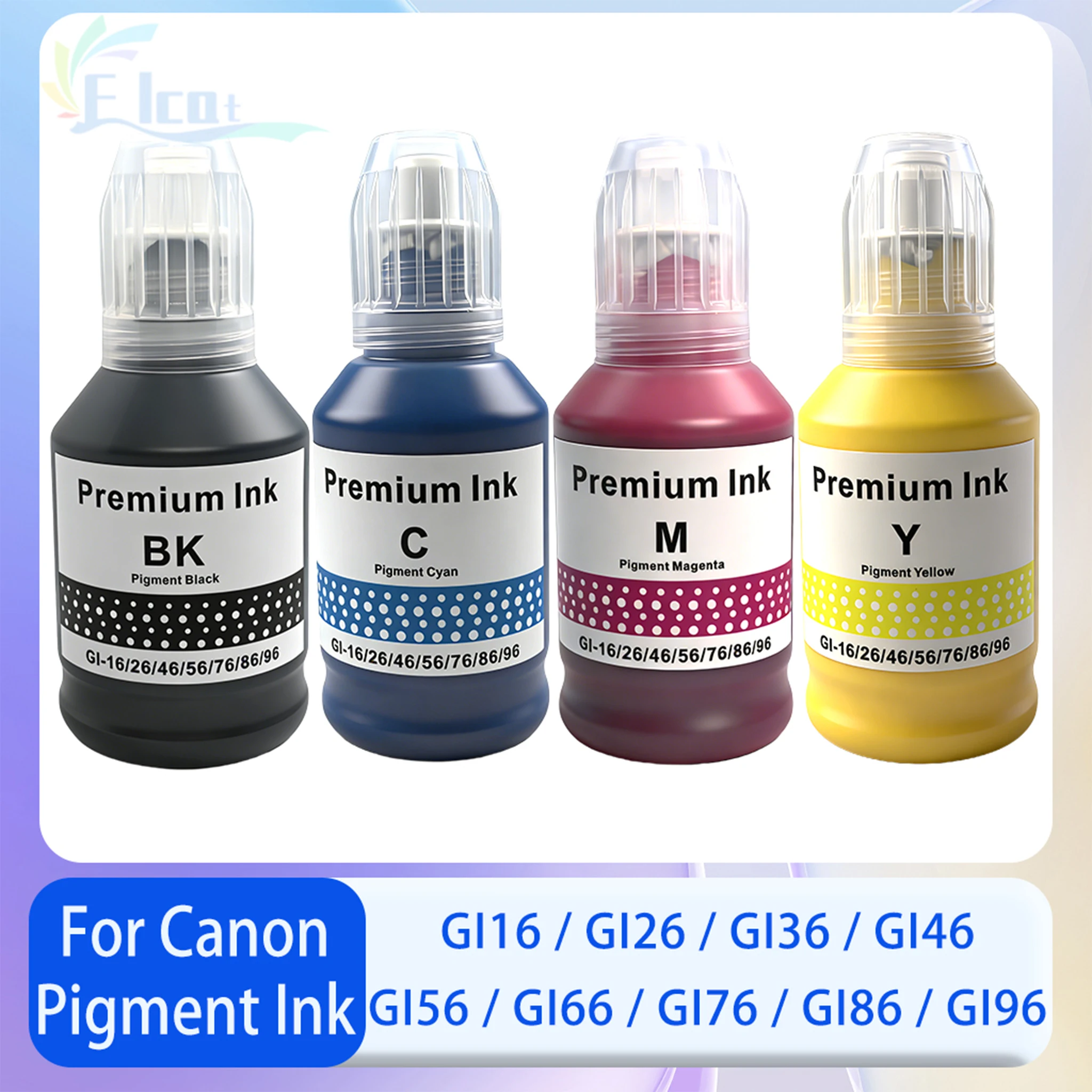 Tinta Pigmentada de Recarga Compatível para Impressoras Canon MAXIFY GX6050 GX7050 GX5050 (GI16, GI26, GI36, GI46, GI56, GI66, GI76, GI86, GI96)