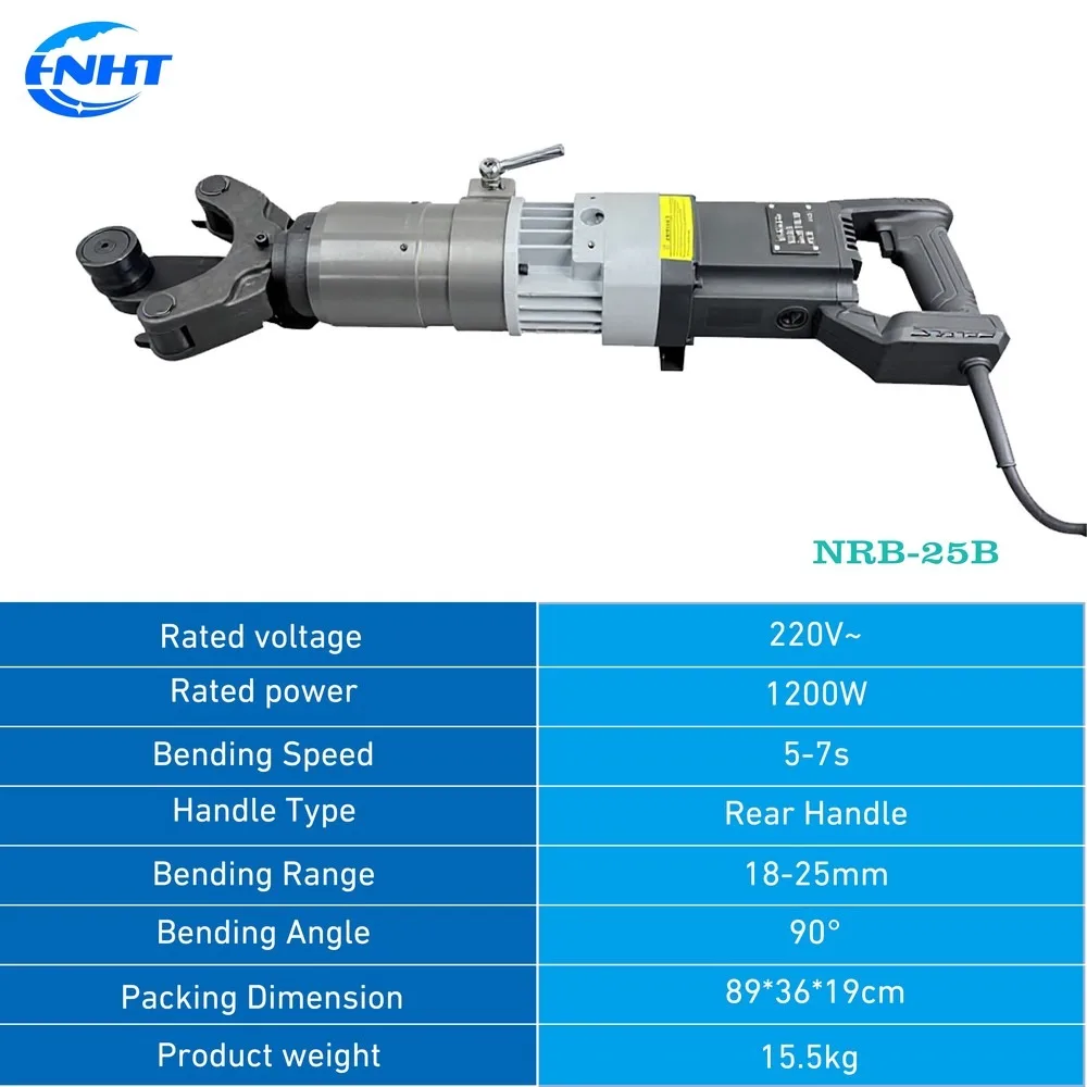 1800W Electric Rebar Bender NRB-28E Heavy Duty Portable Steel Bar Bending Machine with Rear Handle for Construction