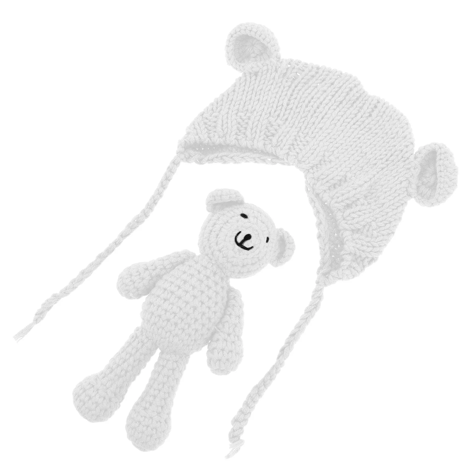 

1Set Beanie Infant Knit Soft Warm Winter Hat Newborn Toddler Photography Accessory Infant Bear Hat Cozy Winter Beanie