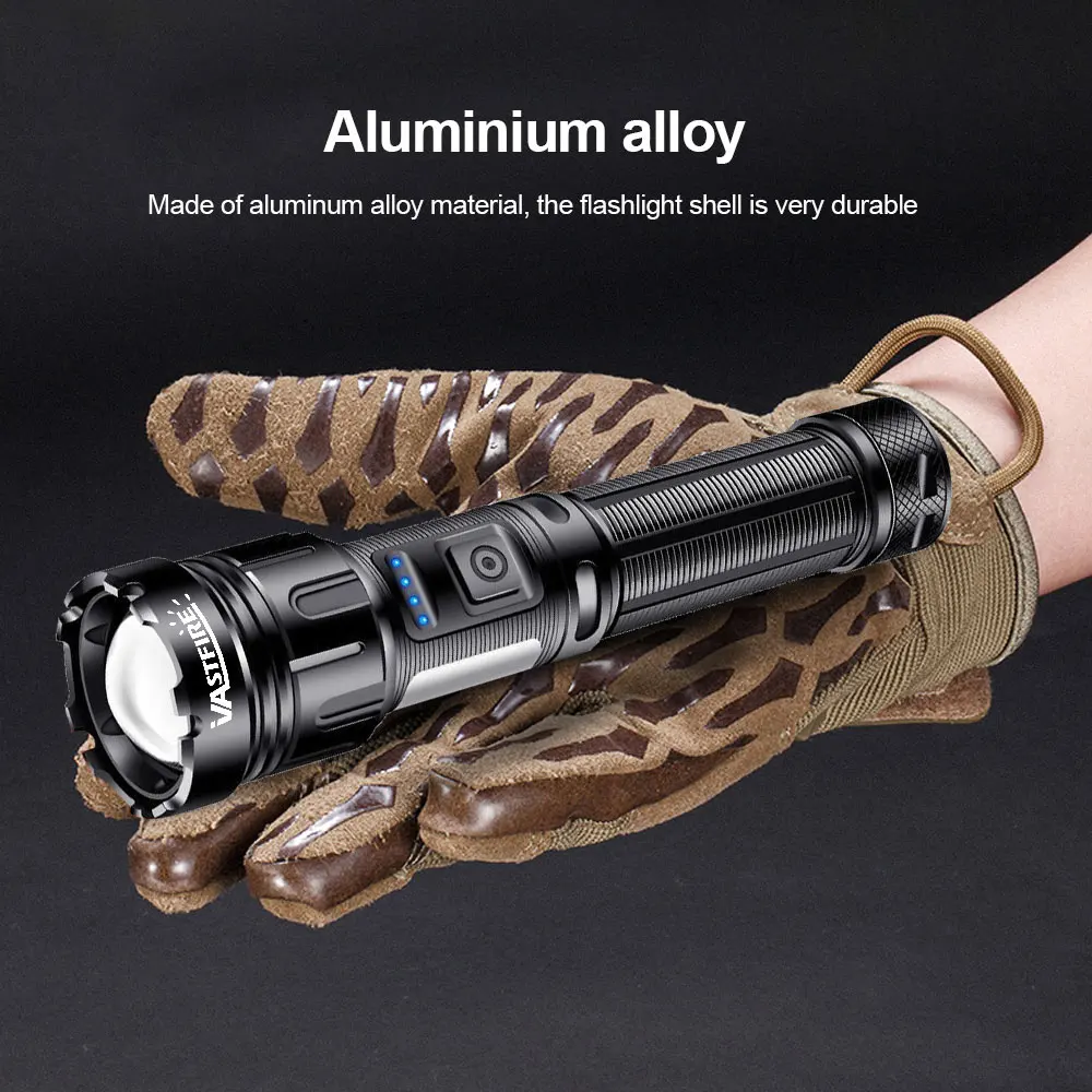 3in1 LED Flashlight with COB Sidelight Rechargeable Magnetic Torch Zoom Waterproof Ultraviolet Light Flashlight for Pets Camping
