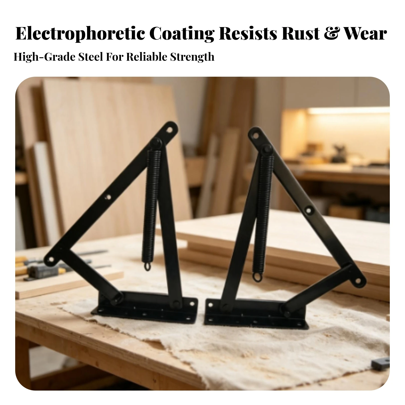 Triangular Spring Hinges Space-Saving Foldable Triangular Brackets Lift-up Hinges Long-Lasting Folding Sofa Hinge Smooth