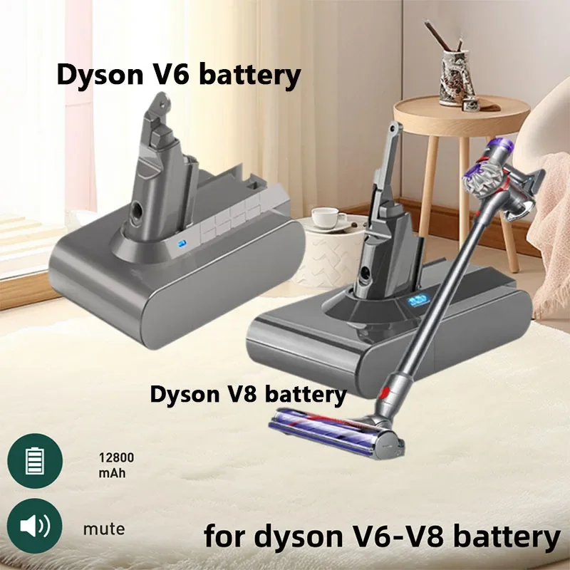 

Original 21.6V 12.8Ah Replacement battery for Dyson V6 V8Series SV12 DC62 SV11 sv10 Handheld Vacuum Cleaner Spare Batterie