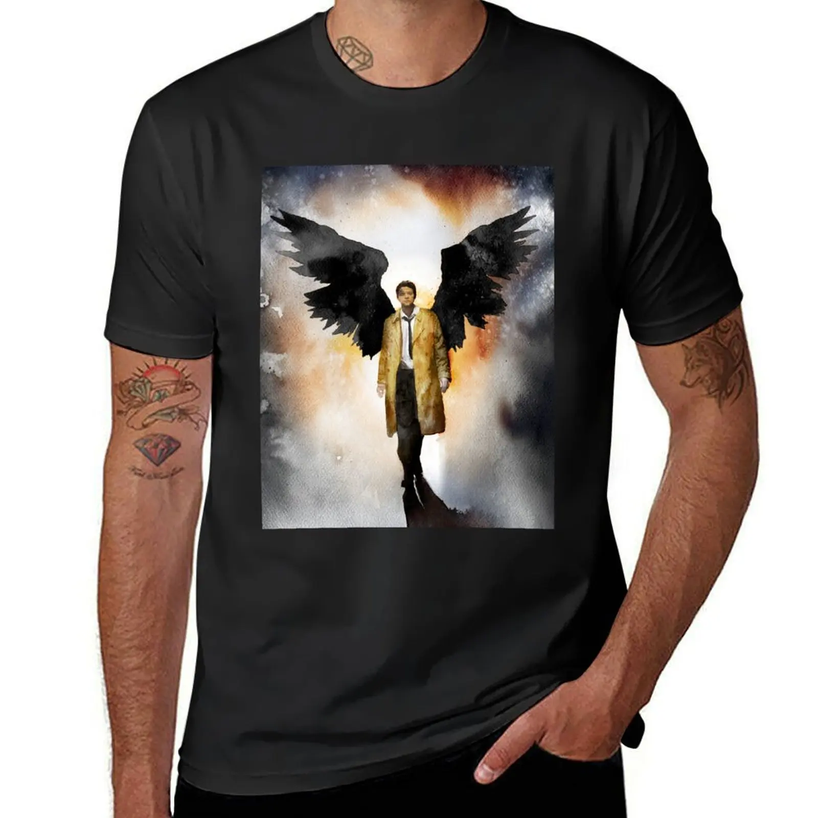 Castiel Dark Version T-Shirt sports fans heavyweights sweat shirts, men