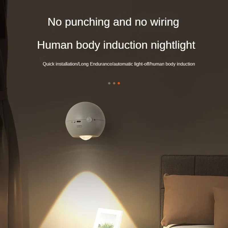 

Solid Wood Pattern Linkage Human Body Sensing LED Lamps Charging Magnetic Wall Lamp Hallway Home Bedside Bedroom USB Night Light