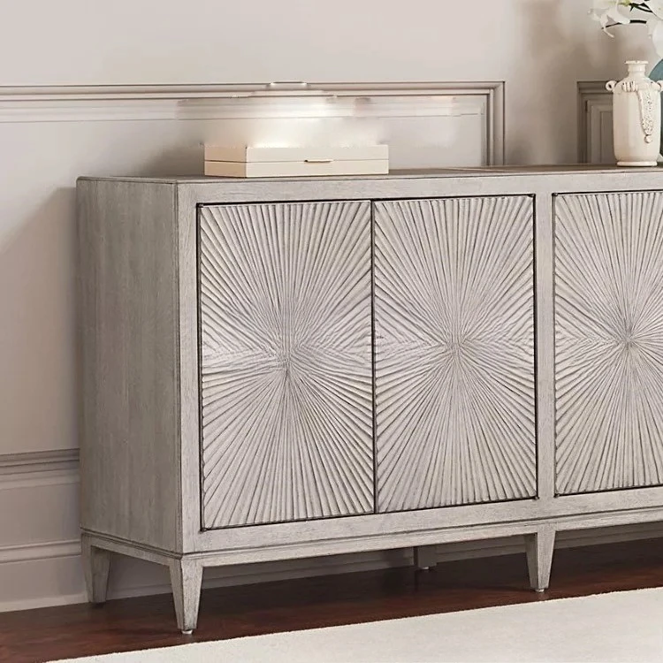 خزانة مزخرفة جانبية لتناول الطعام من الخشب الصلب الكلاسيكي الجديد وخزانة ما بعد الحداثة #4