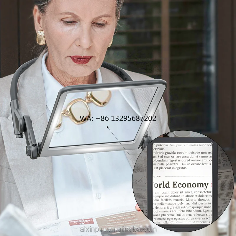 

2025 New Portable Led Medical Magnifying Glass With Adjustable Gooseneck Neck Hanging Design for Reading Detailed Close Work