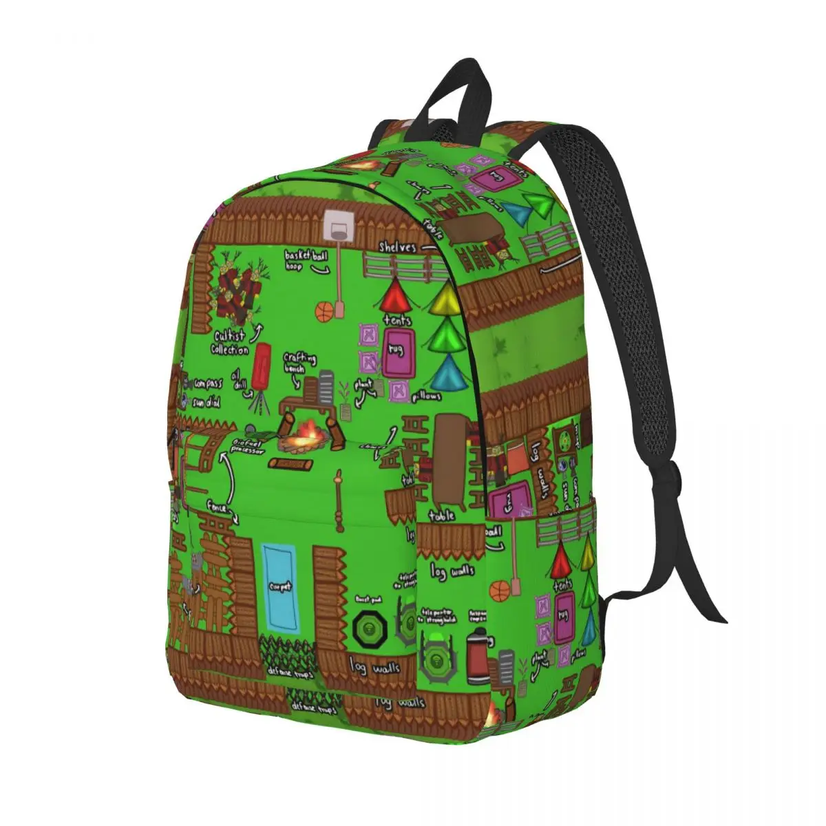 99-Nights Base Ideas In The Forest Backpack Men Women Cool School Hiking Travel Daypack Survival Game Laptop Computer Canvas Bag