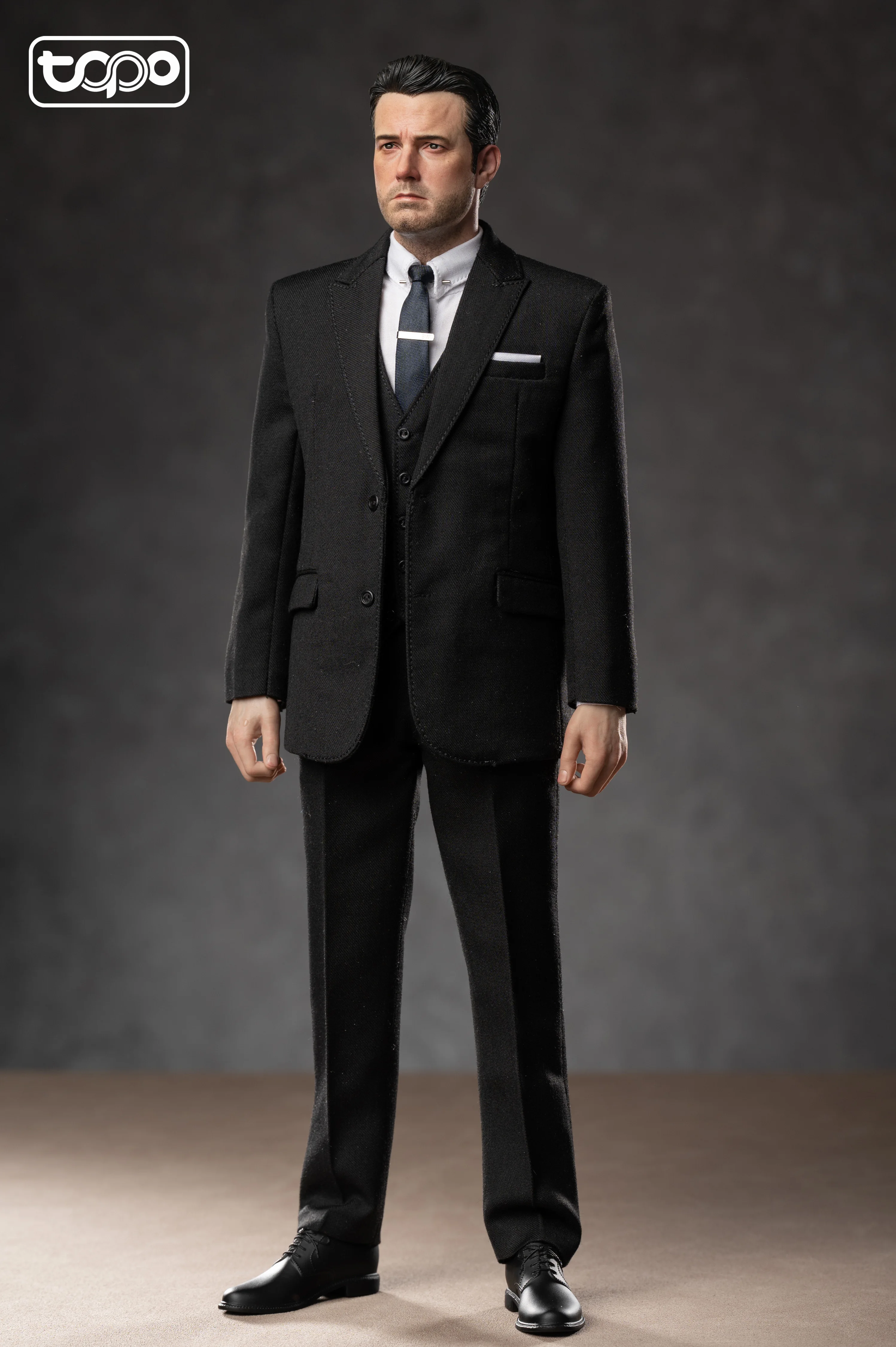 TOPO TP005 TP006 1/6 Male Ben Affleck Suit Black Overcoat Leather Shoes Set Model Accessories Fit 12\'\' Action Figure In Stock