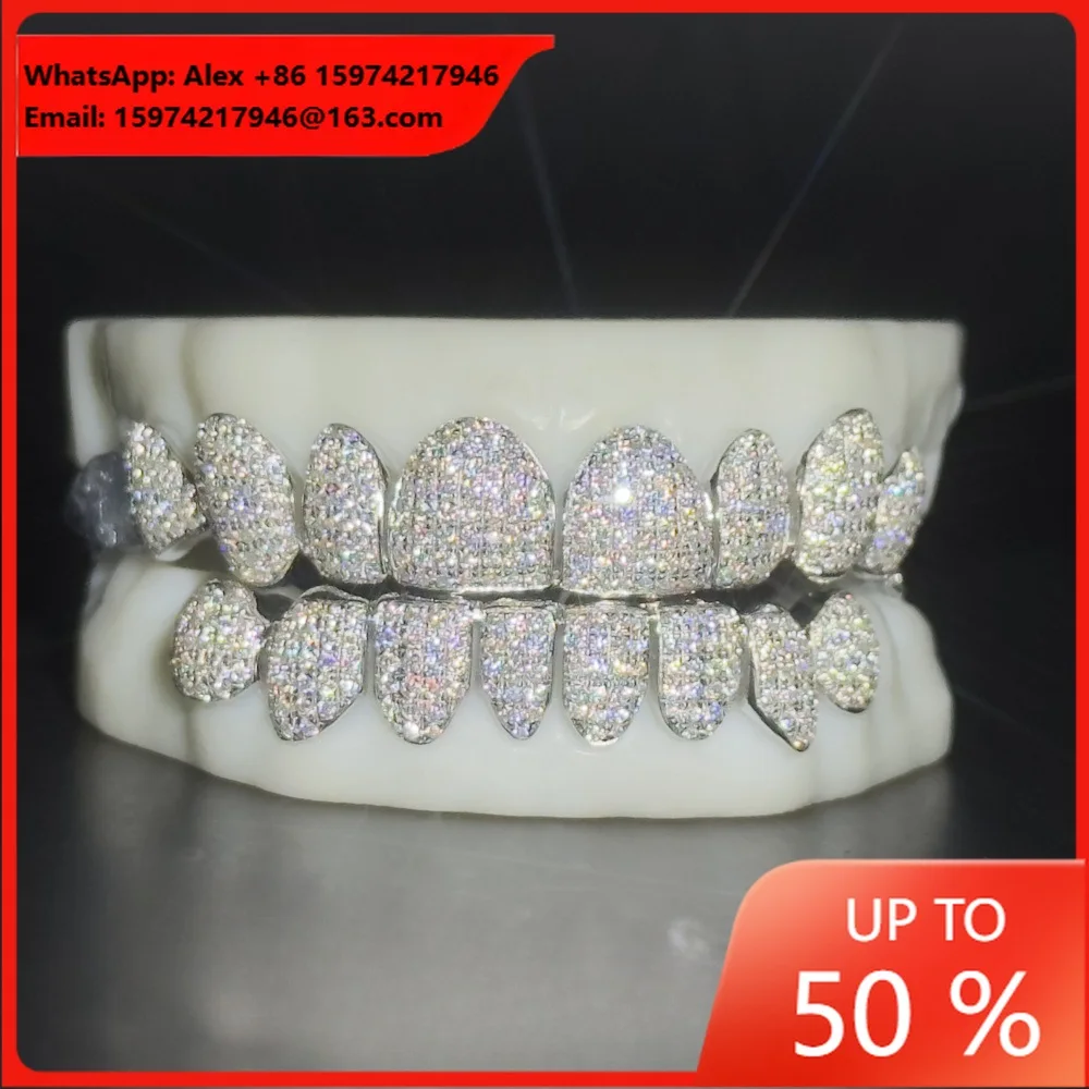 Hiphop European And American Hip Hop Gold Braces Fangs Explosion Diamond Rapper Teeth Decorative Teeth Grill Christmas Gift