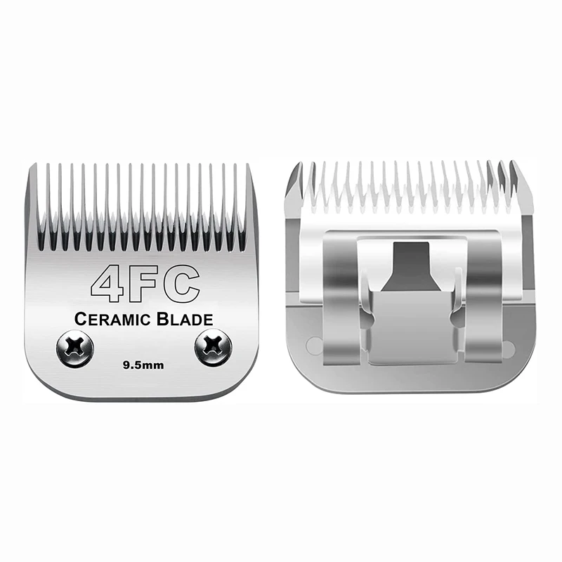 4FC Dog Pet A5 Clipper Detachable Blade Compatible With For Most Andis, Oster, Wahl KM 10 Clipper，Ceramic &Carbon Steel Blade