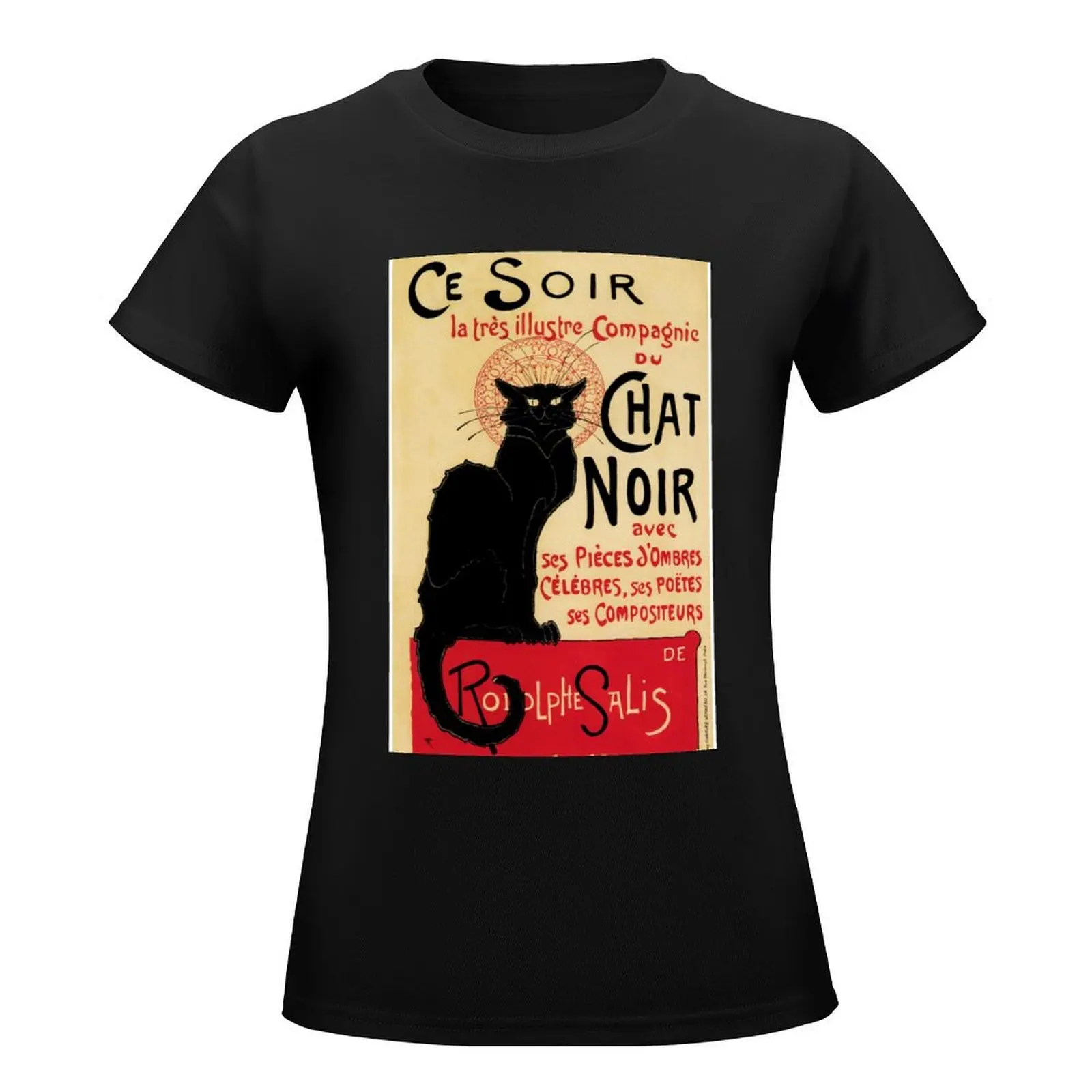 The black cat, le chat noir famous art nouveau ad T-Shirt anime quick drying t shirts for Women graphic