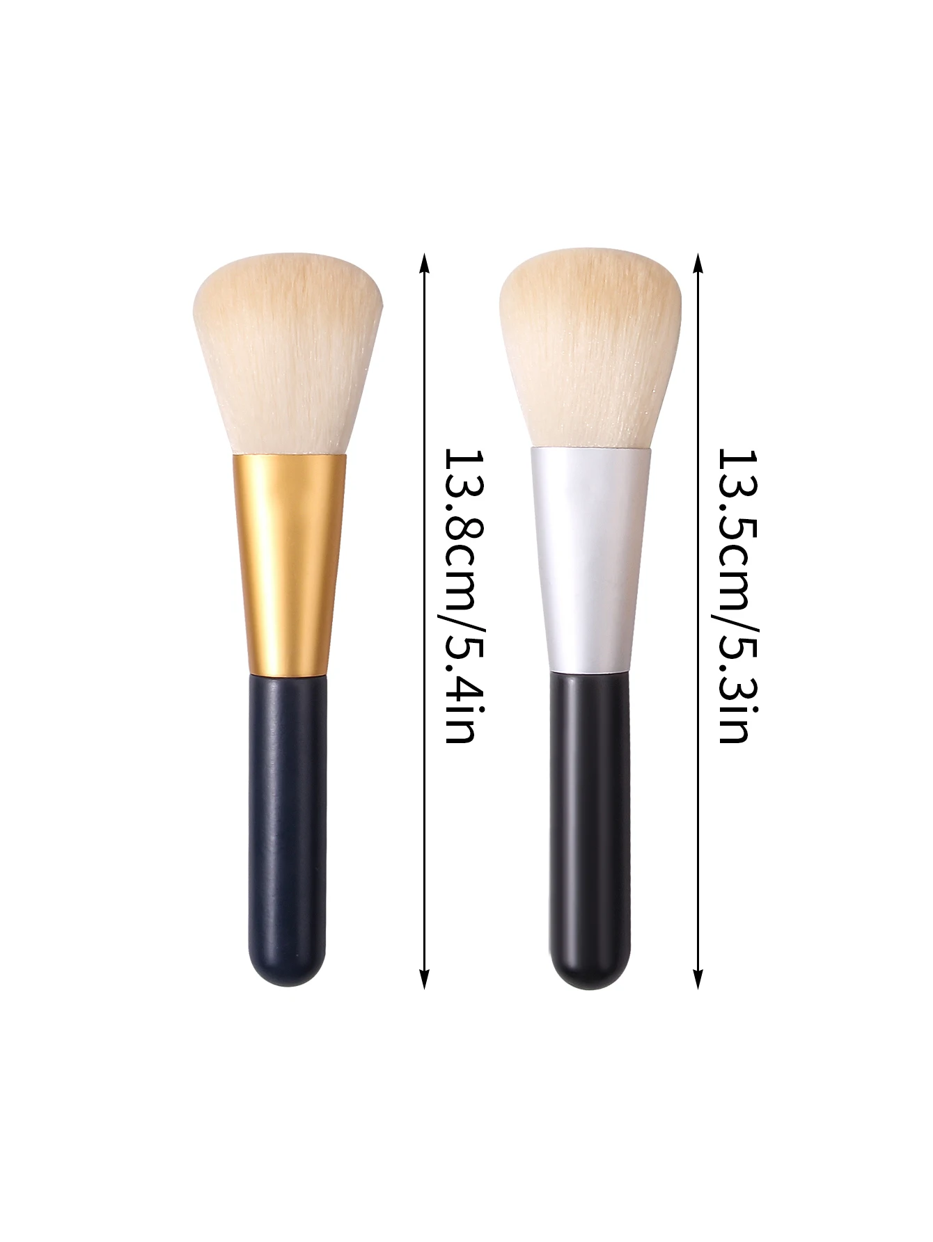 Set di pennelli per trucco di fascia alta da 2 pezzi, pennello per fard, pennello per cipria, pennello per contorno, fibra sintetica, strumenti per trucco con manico in legno