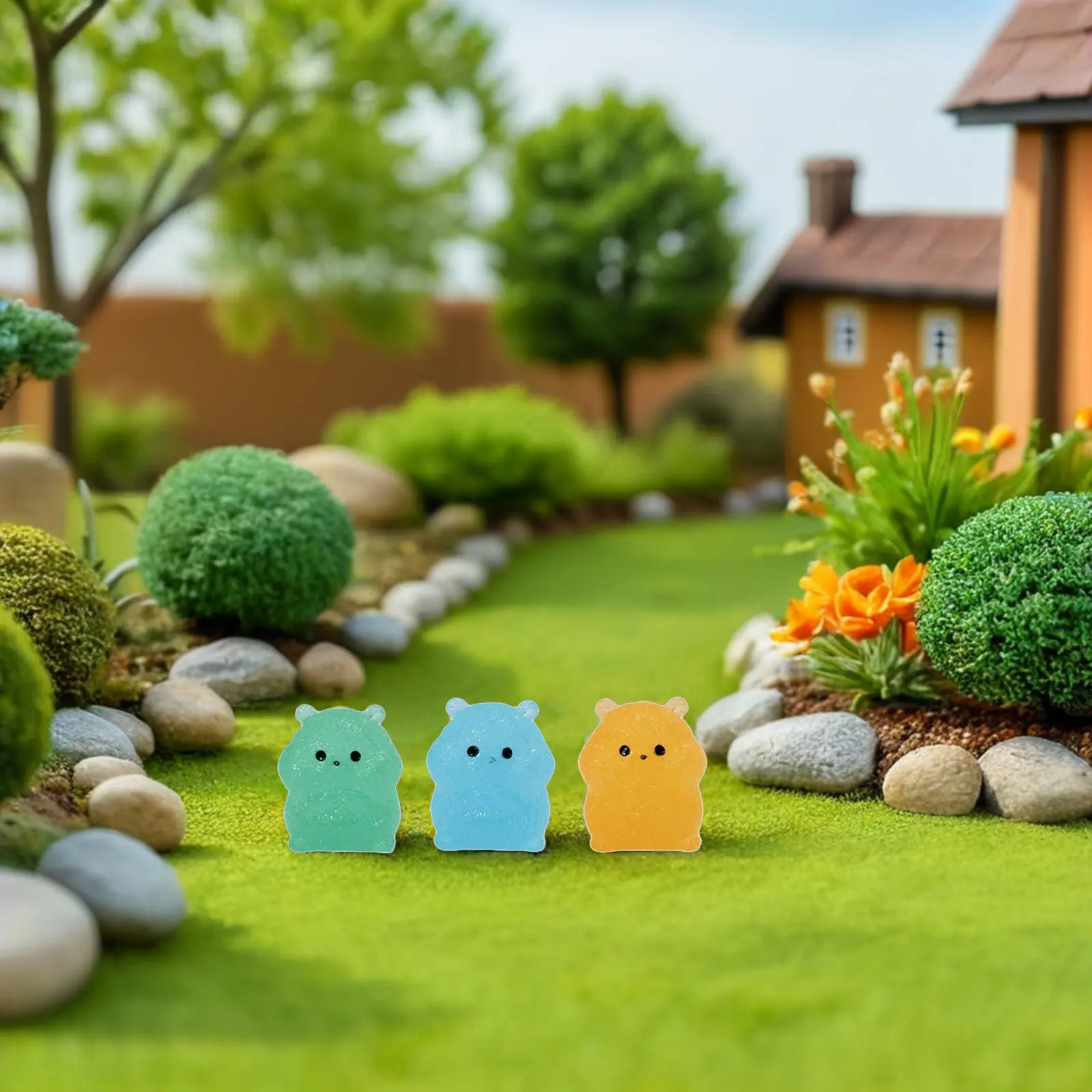 48Pcs Glow in the Dark Mini Resin Hamster Figurines for DIY Crafts Fairy Garden Potted Plant Home Decor