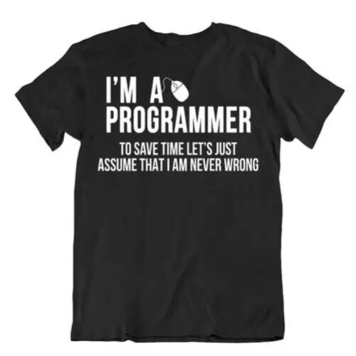 I Am A Programador Camiseta Clásico Fresco Camiseta Tricote Cómic Camisa