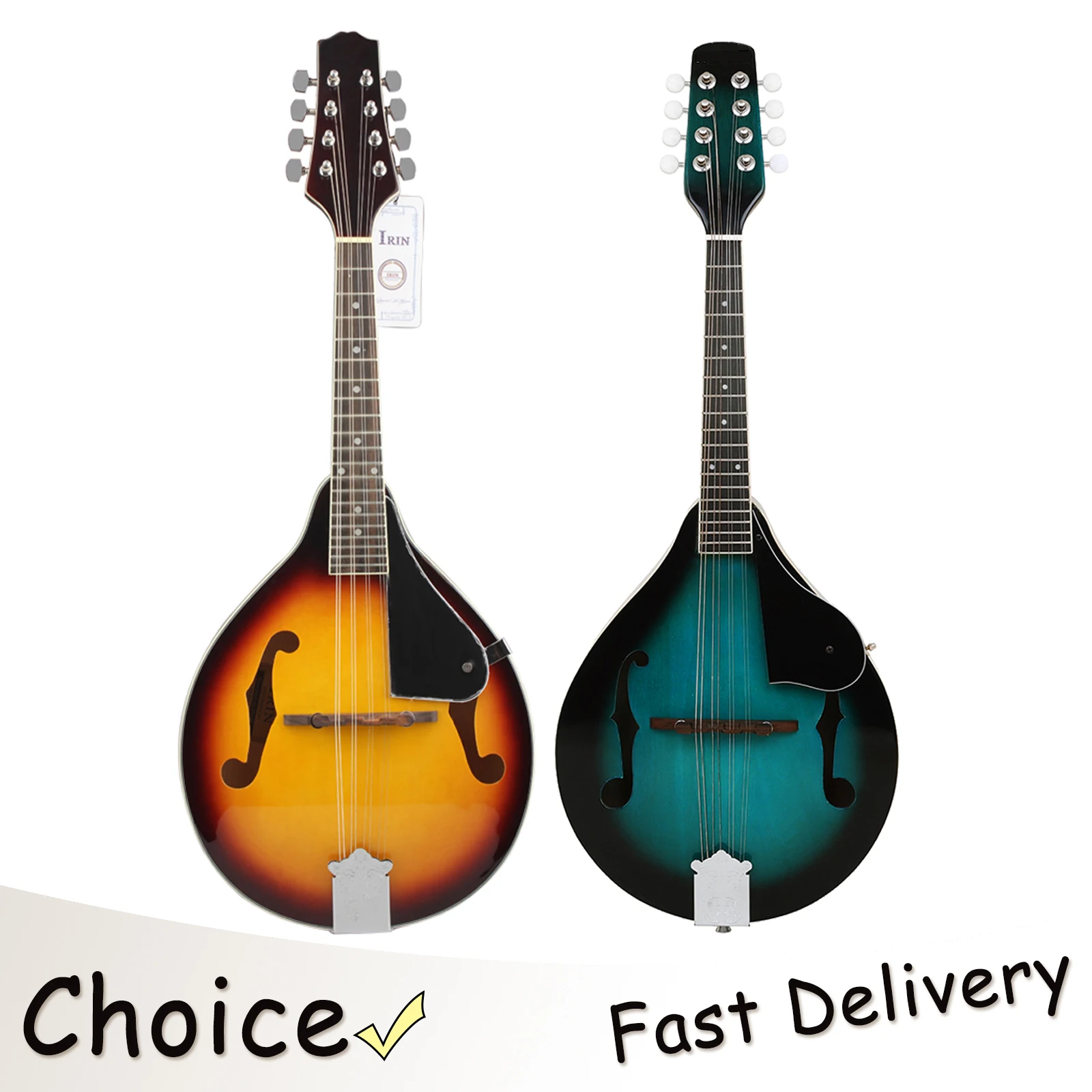 IRIN Mandolin 8-String Guitar Acoustic Mandolin Professional Stringed Musical Instruments Beginner Mandolin Starter Kit Blue