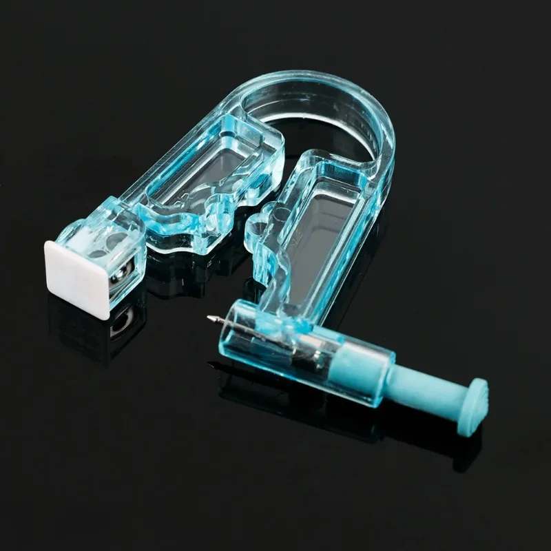 1/20 Stück Tragbare Aseptische Ohrlochstechpistole Mini Transparentes Sicherheits-Nasen- und Ohrring-Piercing-Set Maschinen-Kit mit Ohrsteckern Körperschmuck-Werkzeuge – Detail 9