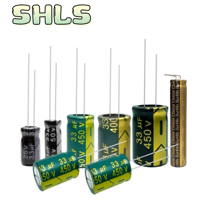 Kit de capacitor eletrolítico de frequência 33UF 10V–450V |   105 ° C Conjunto sortido de longa vida, baixo ESR para fonte de alimentação, áudio e faça você mesmo