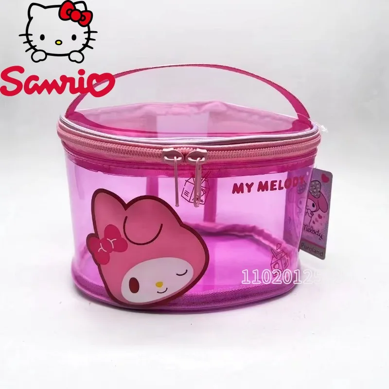 Sanrio Hello Kitty New Cosmetic Bag Cartoon Transparent Portable Cosmetic Bag Fashion Waterproof Storage Toilet Bag High Quality