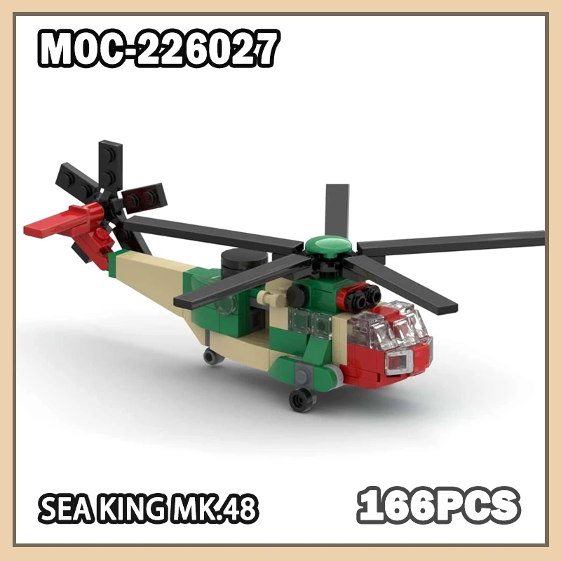 moc-226027-city-sea-king-mk48-building-block-ricerca-e-salvataggio-modello-di-elicottero-set-di-mattoni-regali-creativi-in-miniatura-diy166pcs