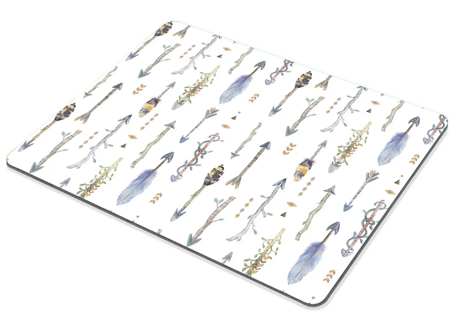 Tapis de souris carrées vintage, 30x25cm, impression flèche d'interconnexion, bord de verrouillage, sous-souris de jeu, polymères, tapis de clavier, tapis de bureau