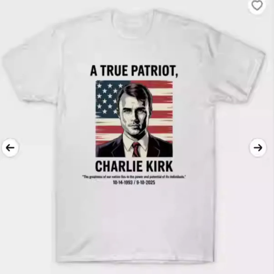 

Памятная футболка Charlie Kirk с короткими рукавами, осенняя модная спортивная мужская футболка из чистого хлопка, детская одежда, футболка Y2k Woman