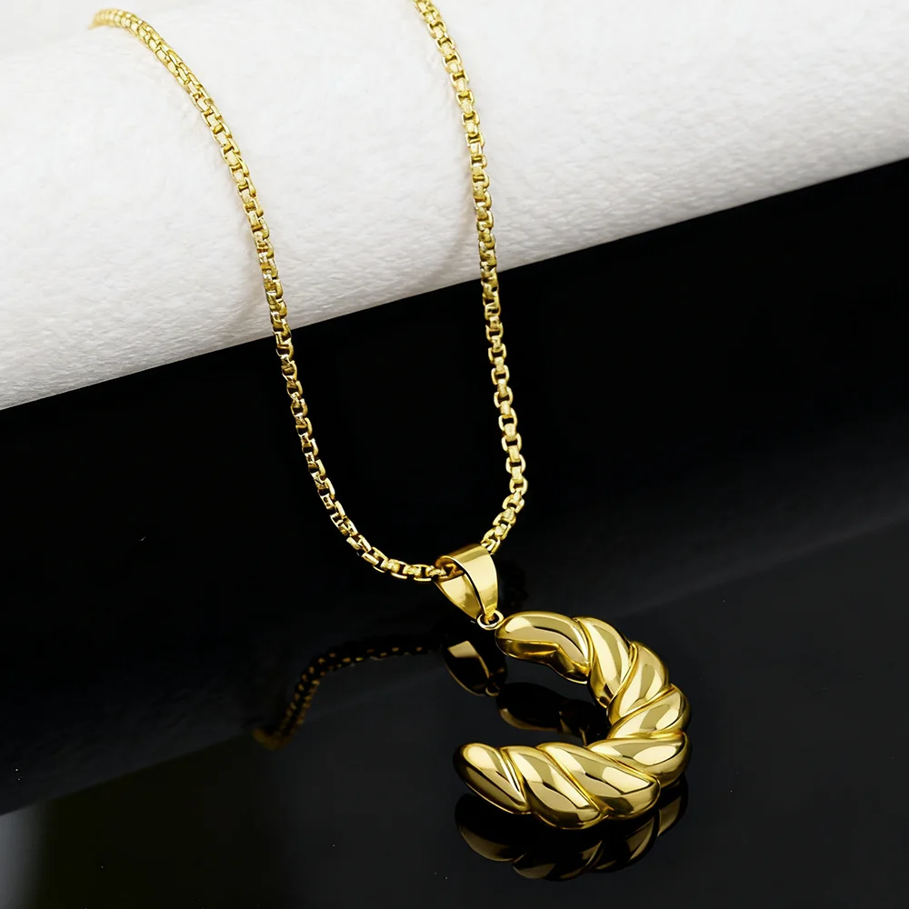 

24K Gold-plated Two Piece Jewelry Set stainless steel earrings necklace Geometric design india dubai wedding jewelry gift