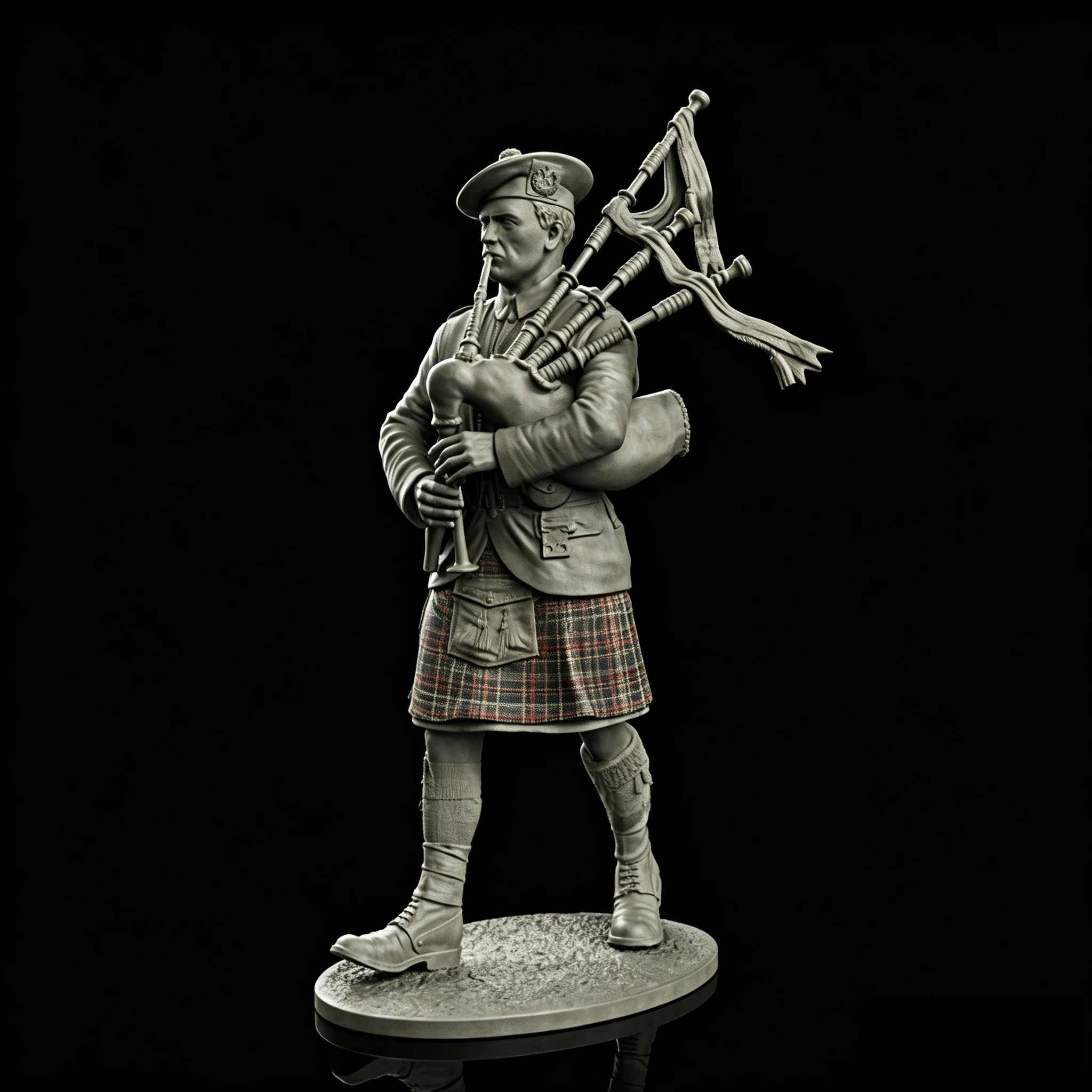 resin soldier model GK Scottish bagpipe  Unassembled and unpainted DIY kit  1105R view 3