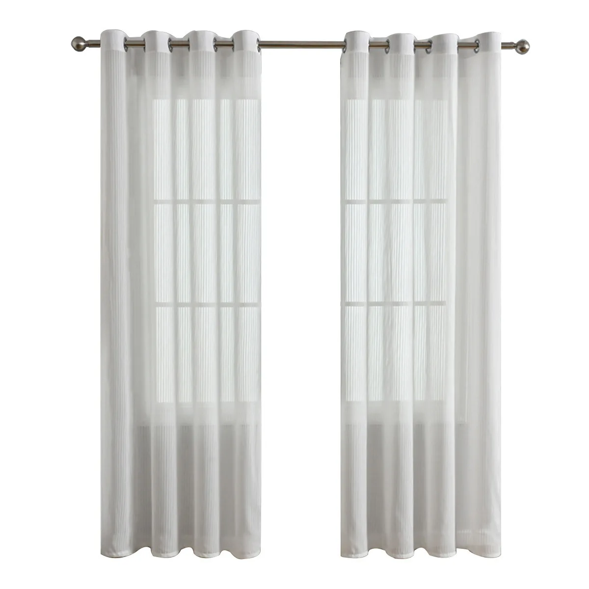 Curtain 1 Panel 250cm White Solid Sheer Window Drape Modern Style Simple Treatment for Living Room 1pc Grommet Top Curtains