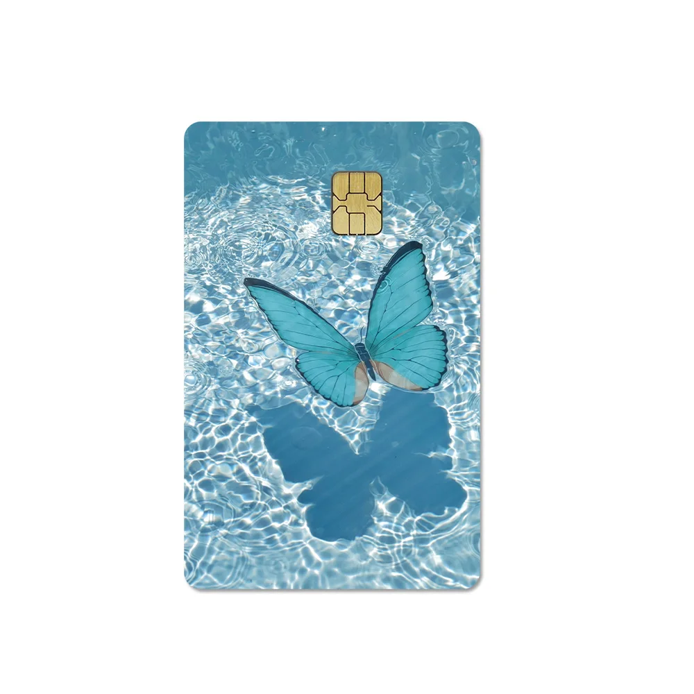 Dreamy Limpidity Scenery Flower Butterfly Credit Debit Card Sticker Bus Pass DIY Waterproof Small Chip Film Sticker Decoration