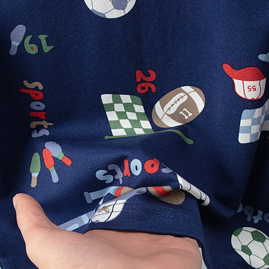 3-teiliges Set aus Kinder-Shorts mit Ball-Print, Weste, Shorts, Hosen-Kombination, bequeme Schlafanzüge für Jungen, Hauskleidung – Detail 7