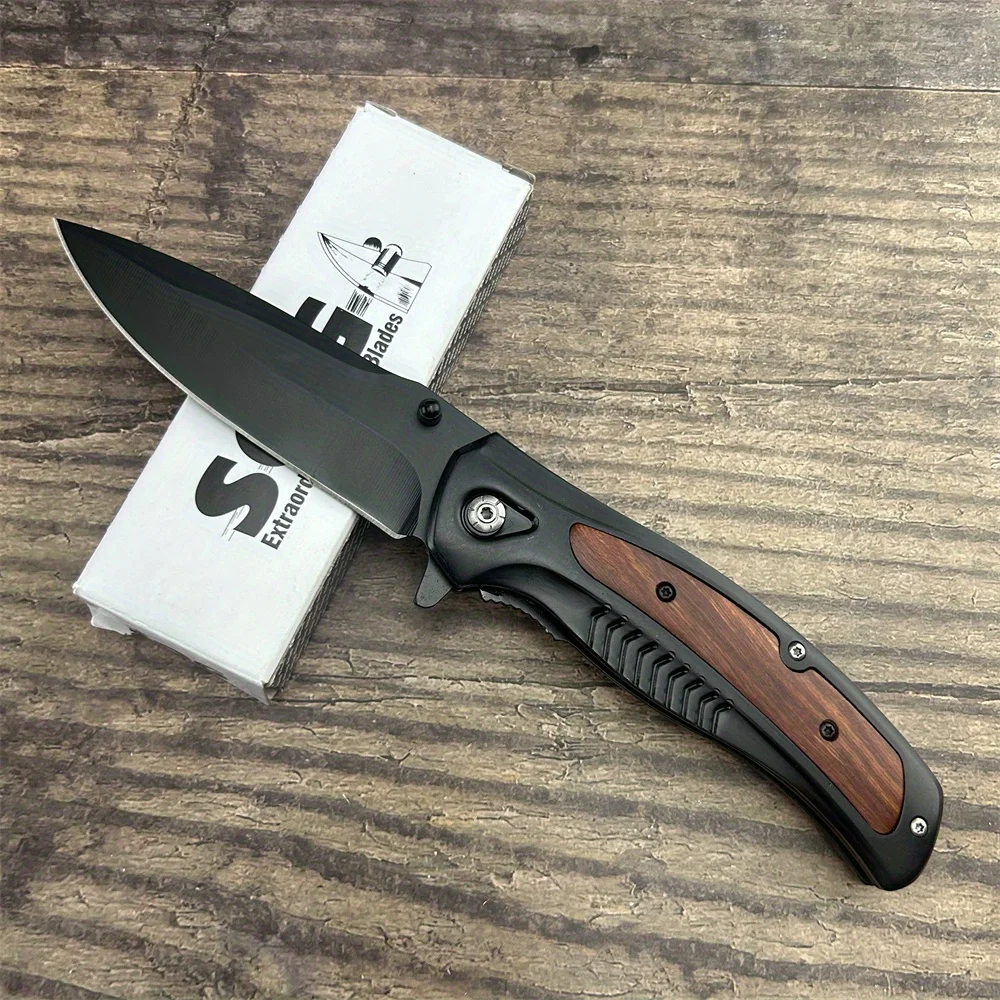 

DA315 Outdoor Folding Pocket Knife 7Cr13Mov Blade 420 Steel Inlaid Shadow Wood Handle Camping Fishing Pocket Knife Gift for Men