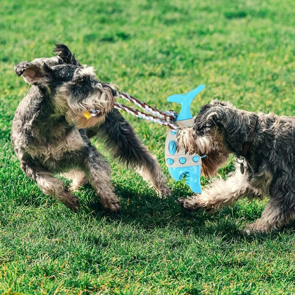 

Funny Simulated Shark Pet Chew Toy Wear-resistant with Rope Pet Leaking Food Toy Bite-resistant Pet Training Toy Gift