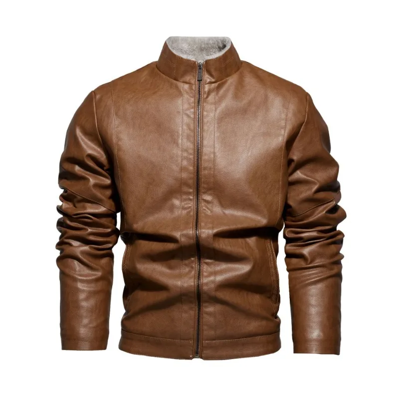 Leather Jacket Korean Version Men's Leather Jacket, Autumn and Winter Foreign Trade Men's Windproof Motorcycle