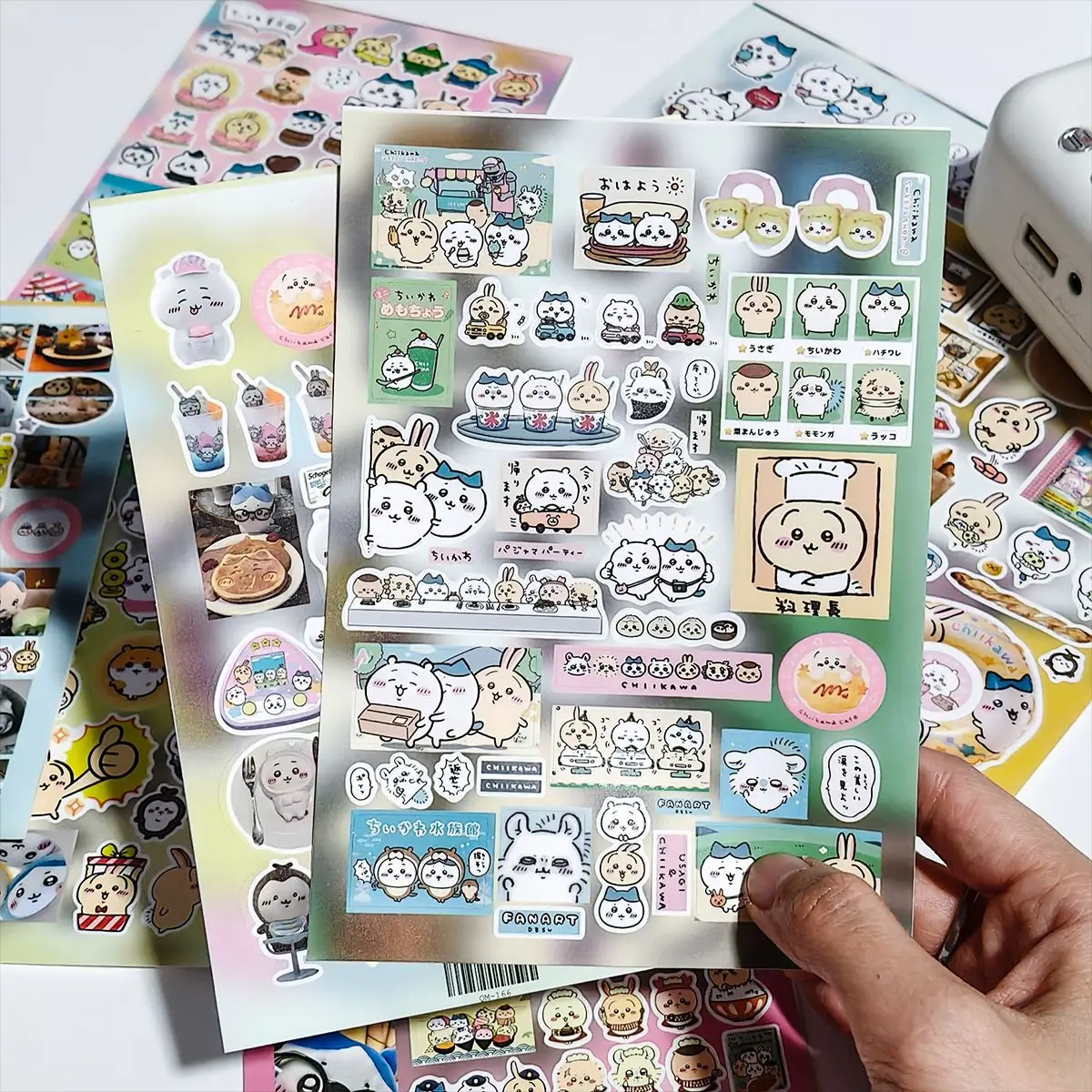 Chiikawa Ausgestanzte Washi-Sticker, süße Anime-Figuren, selbstklebende Deko-Sticker für Tagebuch, Planer, Scrapbooking-Zubehör – Detail 1