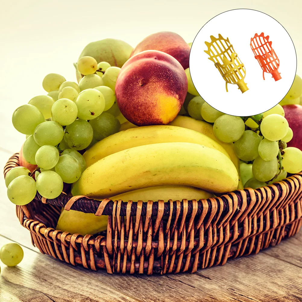 

2Pcs Fruit Picker Tool Plastic Sturdy Lightweight Design for High- Picking Easy to Attach Handle Orchard Garden Farm Use