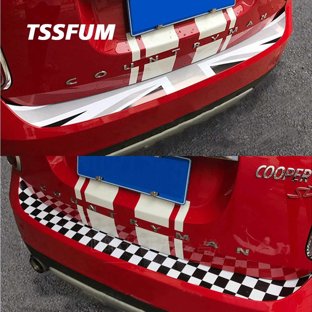 Union Jack Car Rear Bumper Decoration Sticker Trunk Protection Decal For Mini Cooper S R55 R56 R60 F54 F55 F56 F60 Accessories