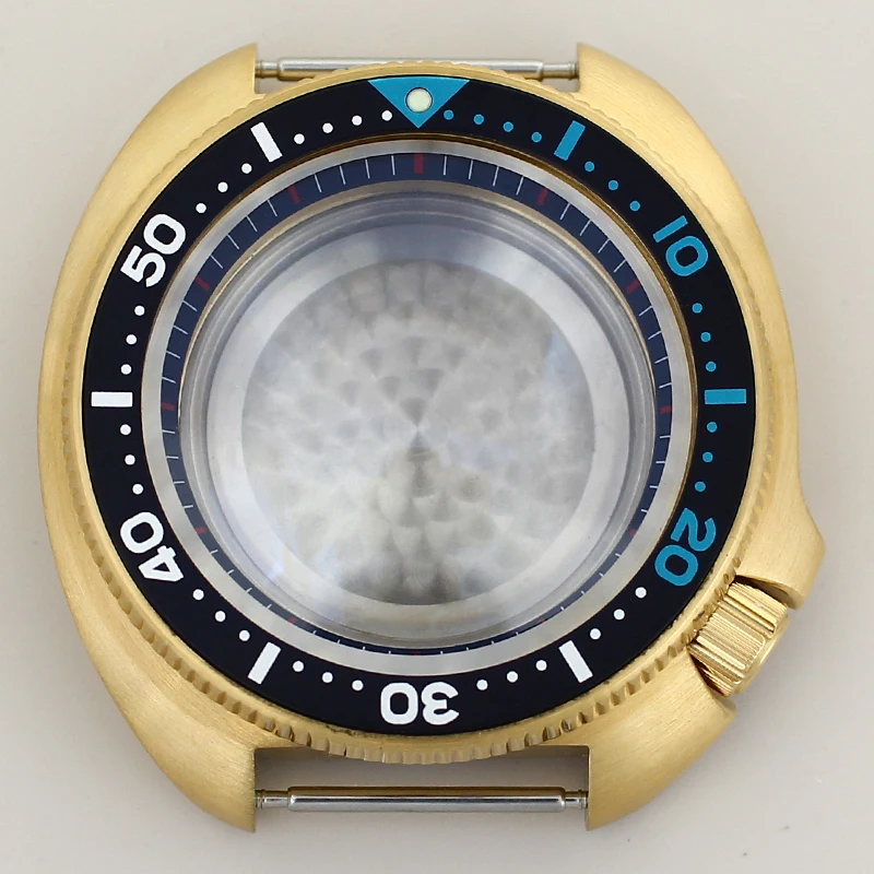 44mm Gold pvd Case For Seiko NH35 NH36 NH34/38 Movement Replace watch accessories Sapphire Crystal Mod Abalone With Chapter Ring