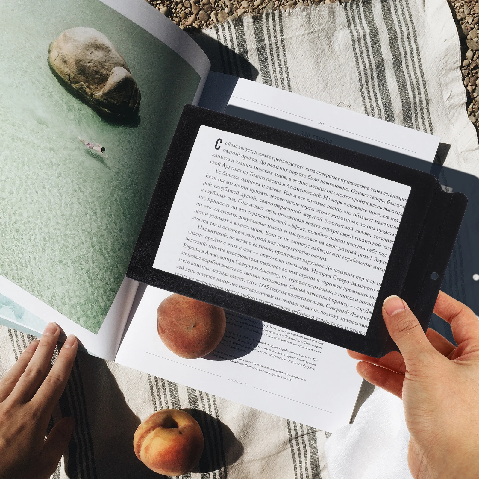 

High Quality Handheld Reading Magnifier Black Border PVC PU Portable for Elderly Home Use Books Newspapers Maps