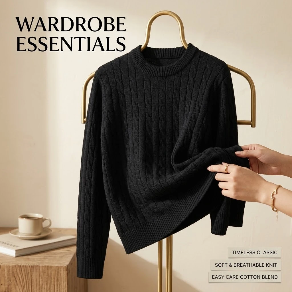 Neue Herbst-Pullover mit Zopfmuster, weiche Rundhals-Langarm-Strickpullover, warme Thermo-Pullover, Oberteile, Winterbekleidung, Mäntel – Detail 3
