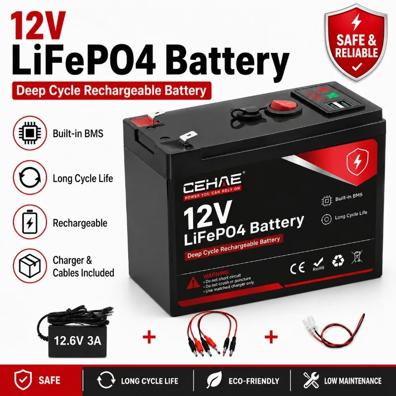 12V 20Ah Rechargeable 18650 Li-ion Battery Pack USB LCD Display for Mobile Phone LED Lamp Outdoor Camera Mini Pump Battery Pack