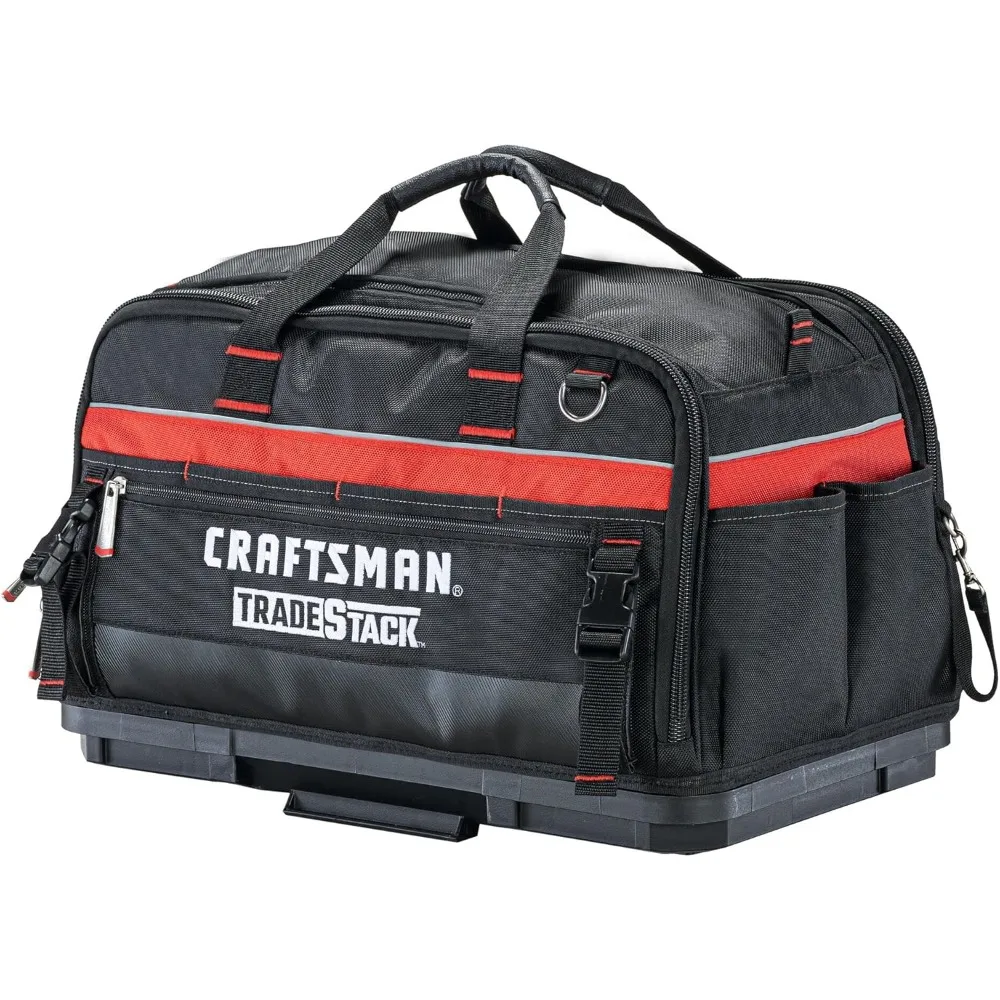CRAFTSMAN 22,5 Tradestack Werkzeugtasche, strapazierfähiges Polyester mit schwarzem und rotem Design