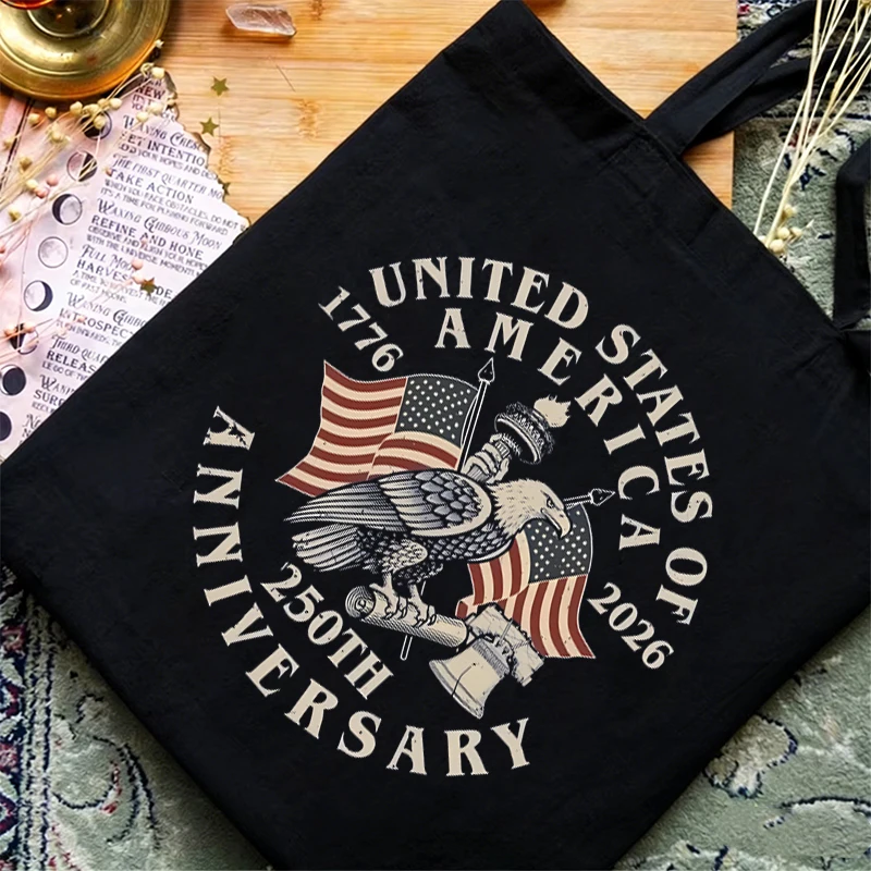 Vintage Eagle United States of A Merica 1776-2026 Print Large Capacity America 250th Gifts Fashion Women Men July 4th Handbags